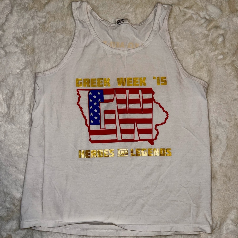 Comfort Colors Alpha Chi Omega/AXO Gold Foil Tank Top - Greek Week